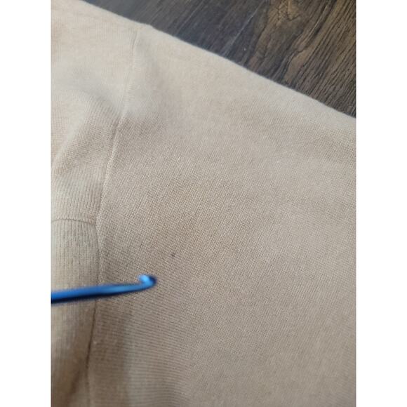 LUNYA Sweater Womens Sz Small Tan Crop Cozy Cotton Silk Pullover - Picture 7 of 11